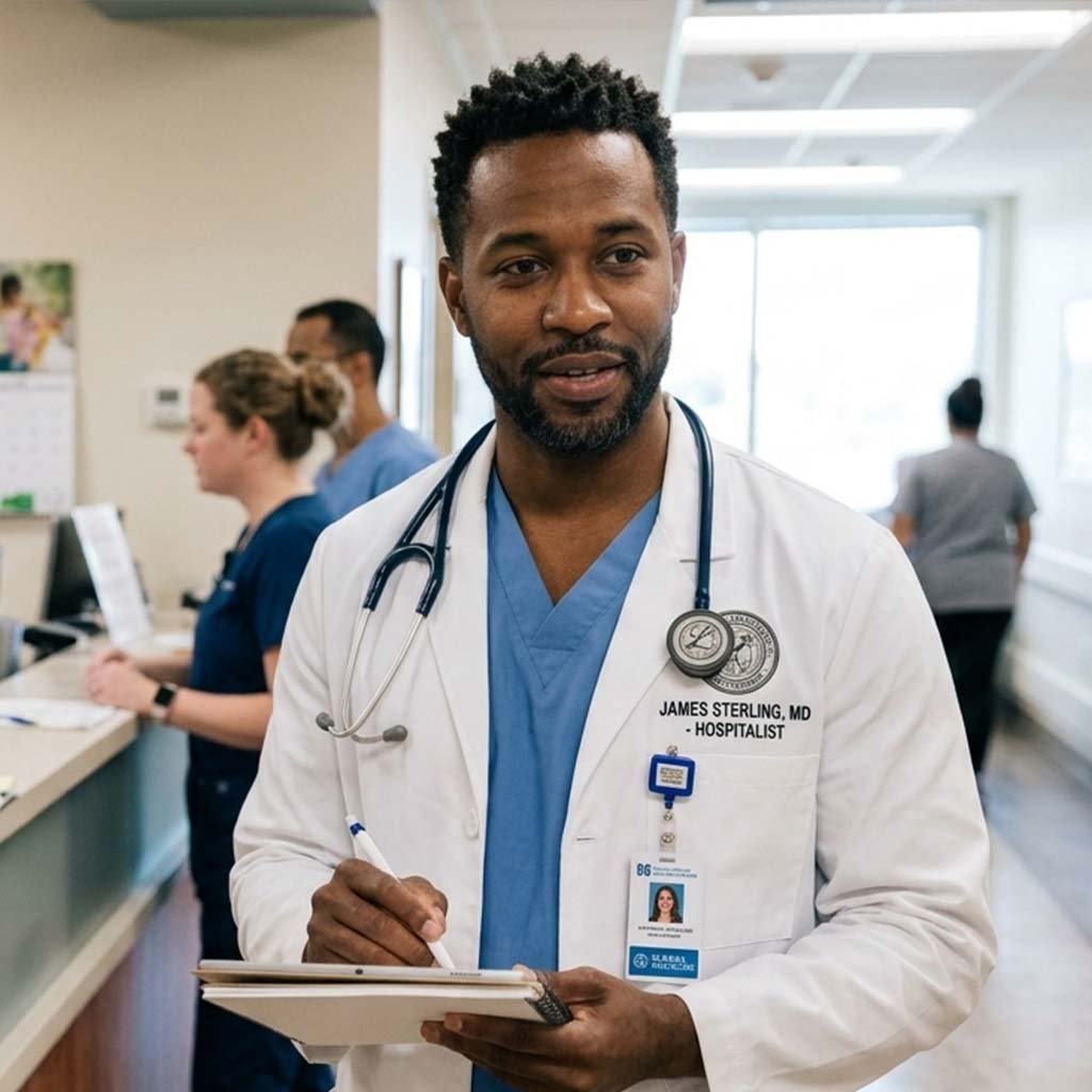 Doctor in a hospital setting
