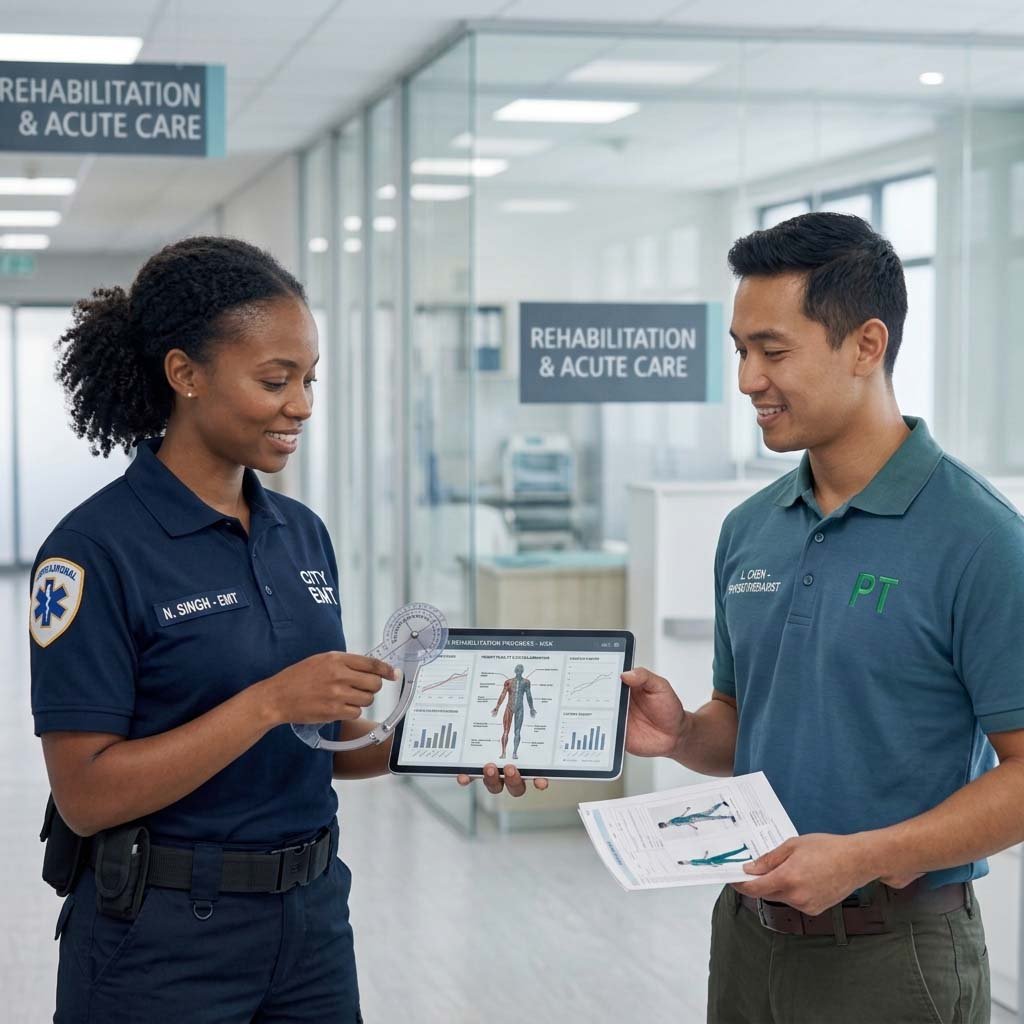 EMT and physiotherapy professionals