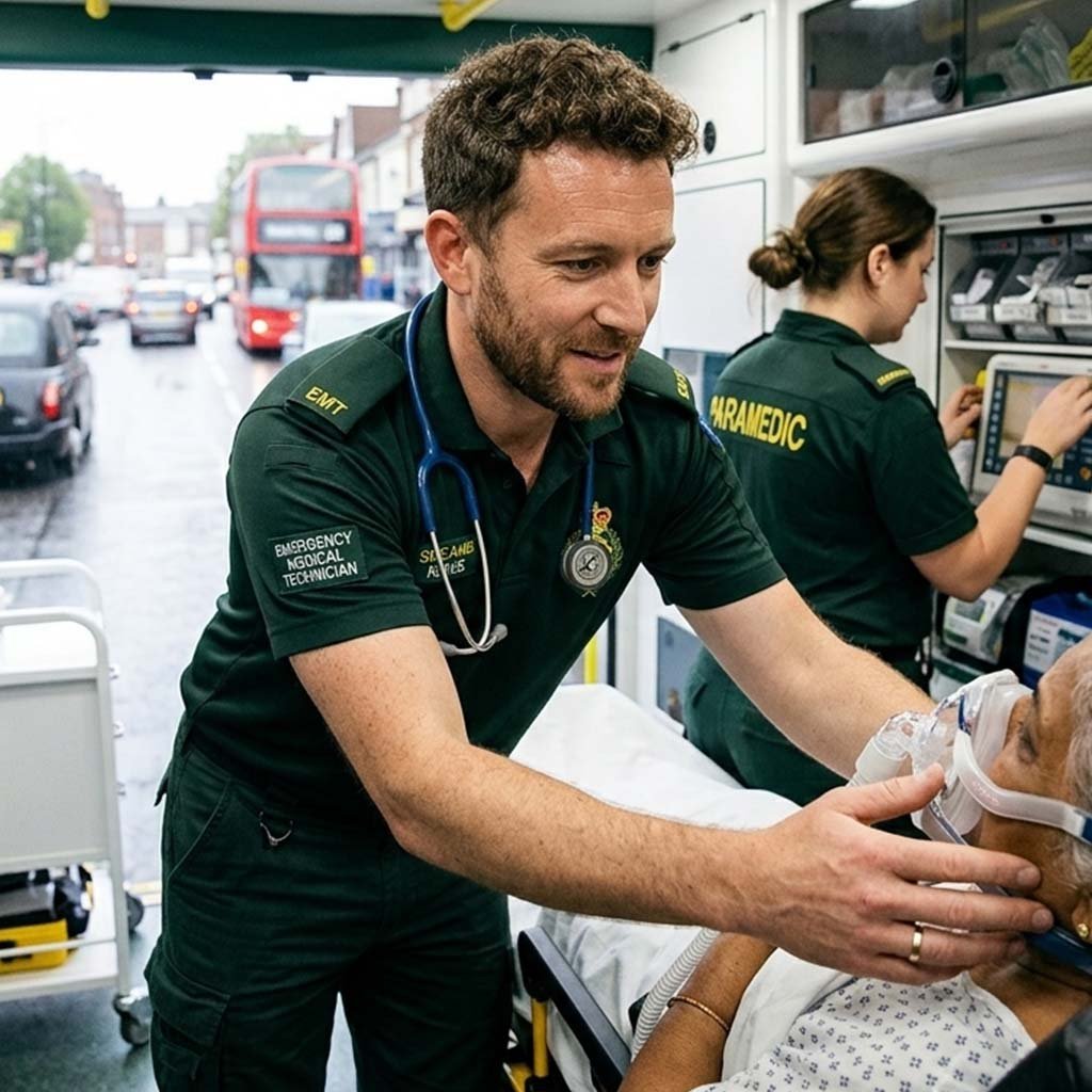 EMT paramedic on duty